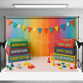 Aperturee - Aperturee Colorful Board Games Sweet Flags Cake Smash Backdrop